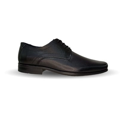 Zapato de Confort y Semivestir Derby de piel Flexi 90718 Negro para hombre