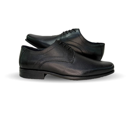 Zapato de Confort y Semivestir Derby de piel Flexi 90718 Negro para hombre