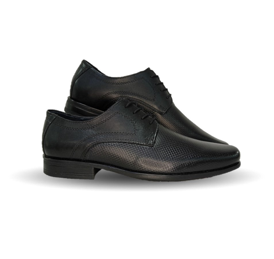 Zapato de Confort y Semivestir Derby de piel Flexi 90718 Negro para hombre