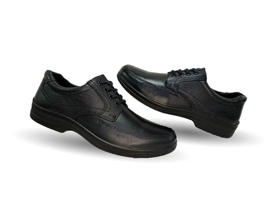 Zapato de Confort y Servicio de piel con sistema Walking Soft Flexi 91607 Negro para hombre