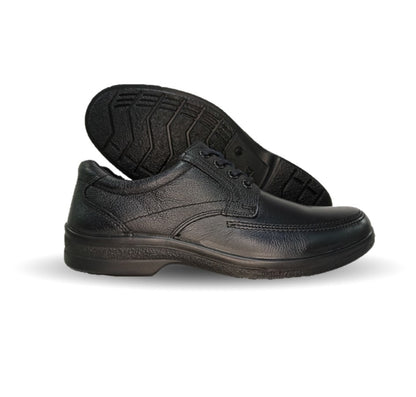 Zapato de Confort y Servicio de piel con sistema Walking Soft Flexi 91607 Negro para hombre