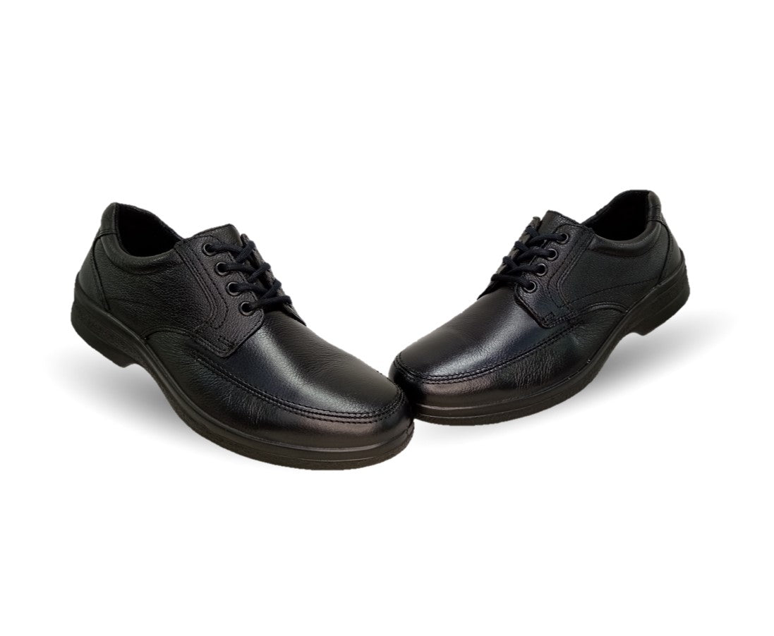 Zapato de Confort y Servicio de piel con sistema Walking Soft Flexi 91607 Negro para hombre
