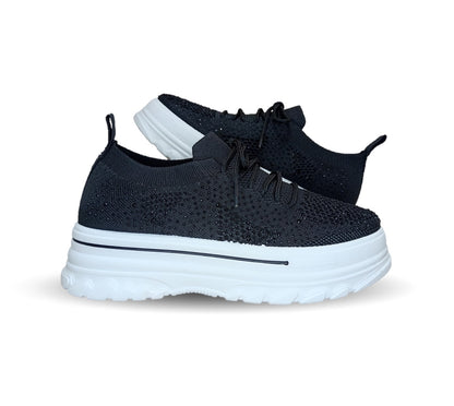 Tenis Urbano de moda con plataforma Furor 25009 Negro para mujer