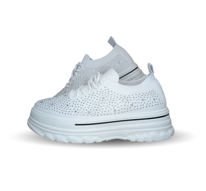 Tenis Urbano de moda con plataforma Furor 25013 Blanco para mujer