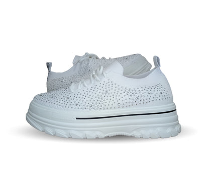 Tenis Urbano de moda con plataforma Furor 25013 Blanco para mujer