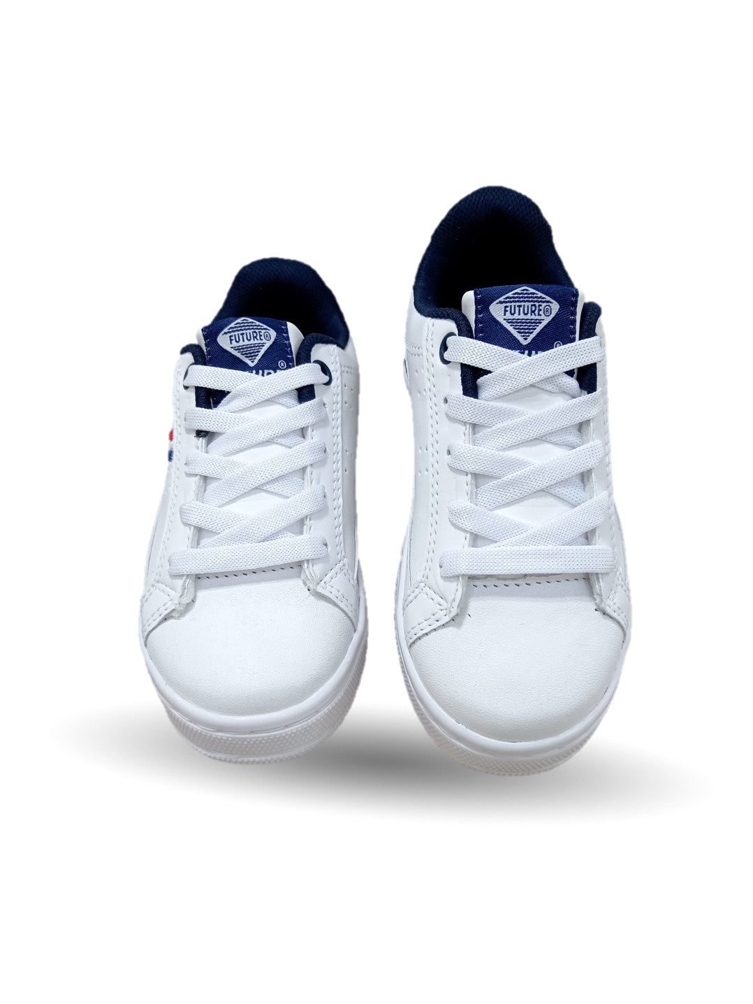 Tenis Escolar y Urbano con agujetas Future 33 Blanco/Marino/Rojo Unisex para niño y niña