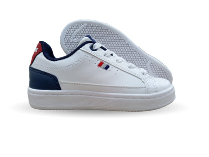 Tenis Escolar y Urbano con agujetas Future 33 Blanco/Marino/Rojo Unisex para niño y niña