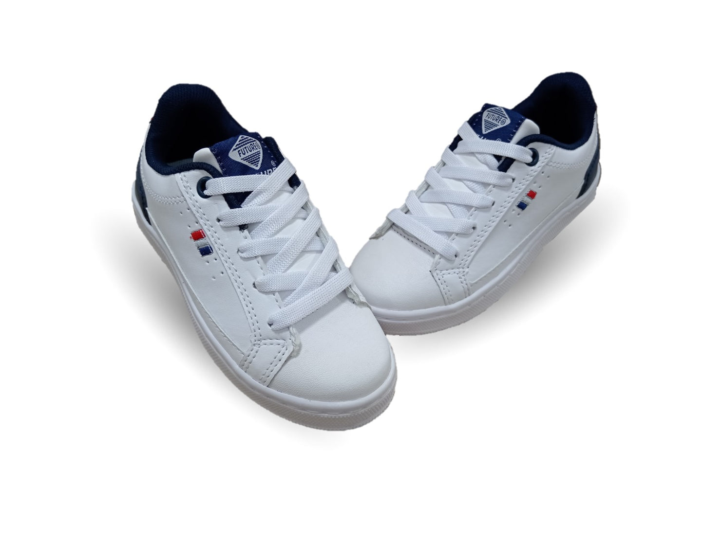Tenis Escolar y Urbano con agujetas Future 33 Blanco/Marino/Rojo Unisex para niño y niña