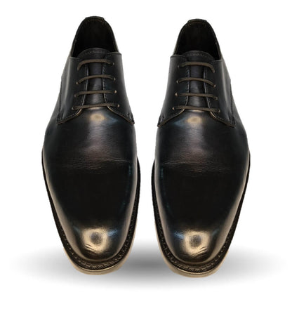 Zapatos de Vestir de piel con suela de cuero Gardel 101 Negro para hombre