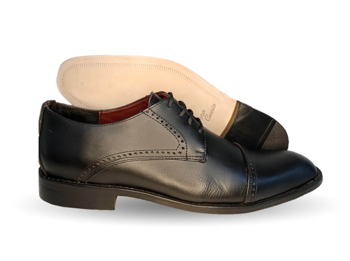 Zapatos de Vestir de piel con suela de cuero Gardel 102 Negro para hombre