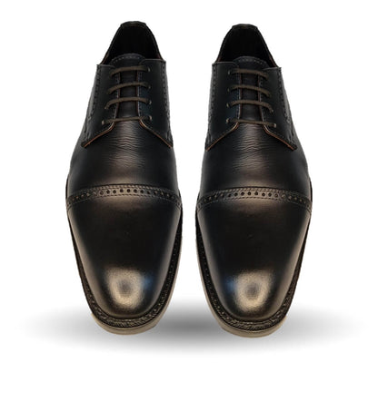 Zapatos de Vestir de piel con suela de cuero Gardel 102 Negro para hombre