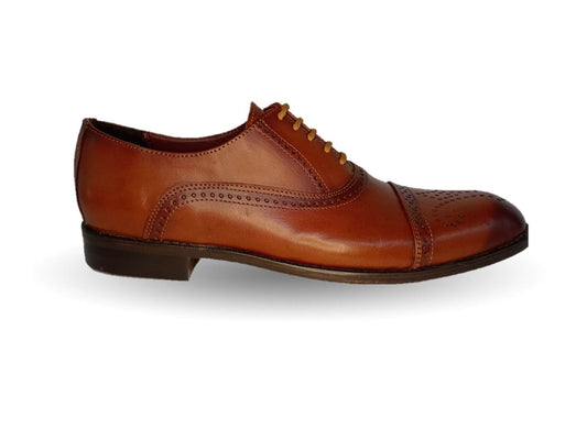 Zapatos de Vestir de piel con suela de cuero Gardel 103 Cogñac para hombre