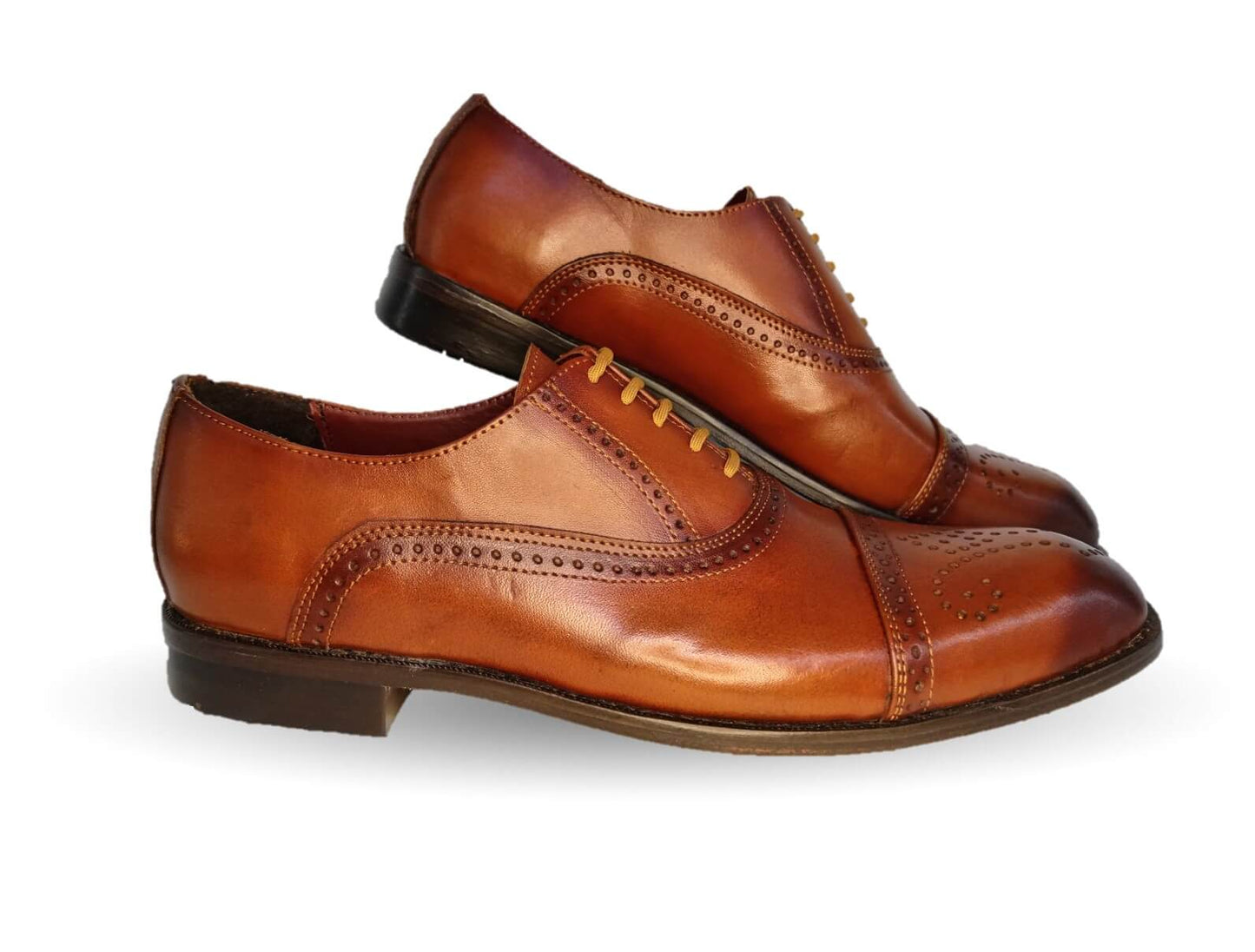 Zapatos de Vestir de piel con suela de cuero Gardel 103 Cogñac para hombre