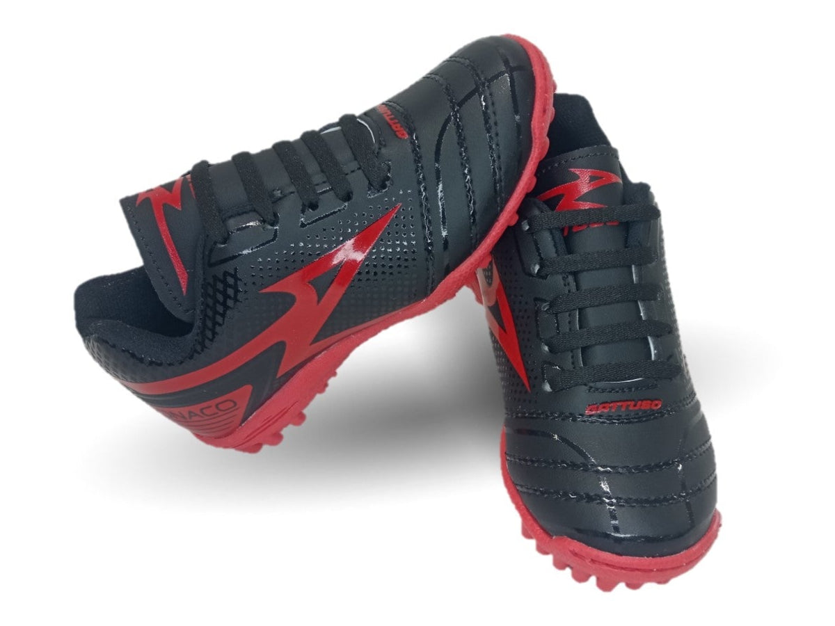 Tenis de Futbol con multitacos Gattuso 227 Negro/Rojo Unisex para niño y niña