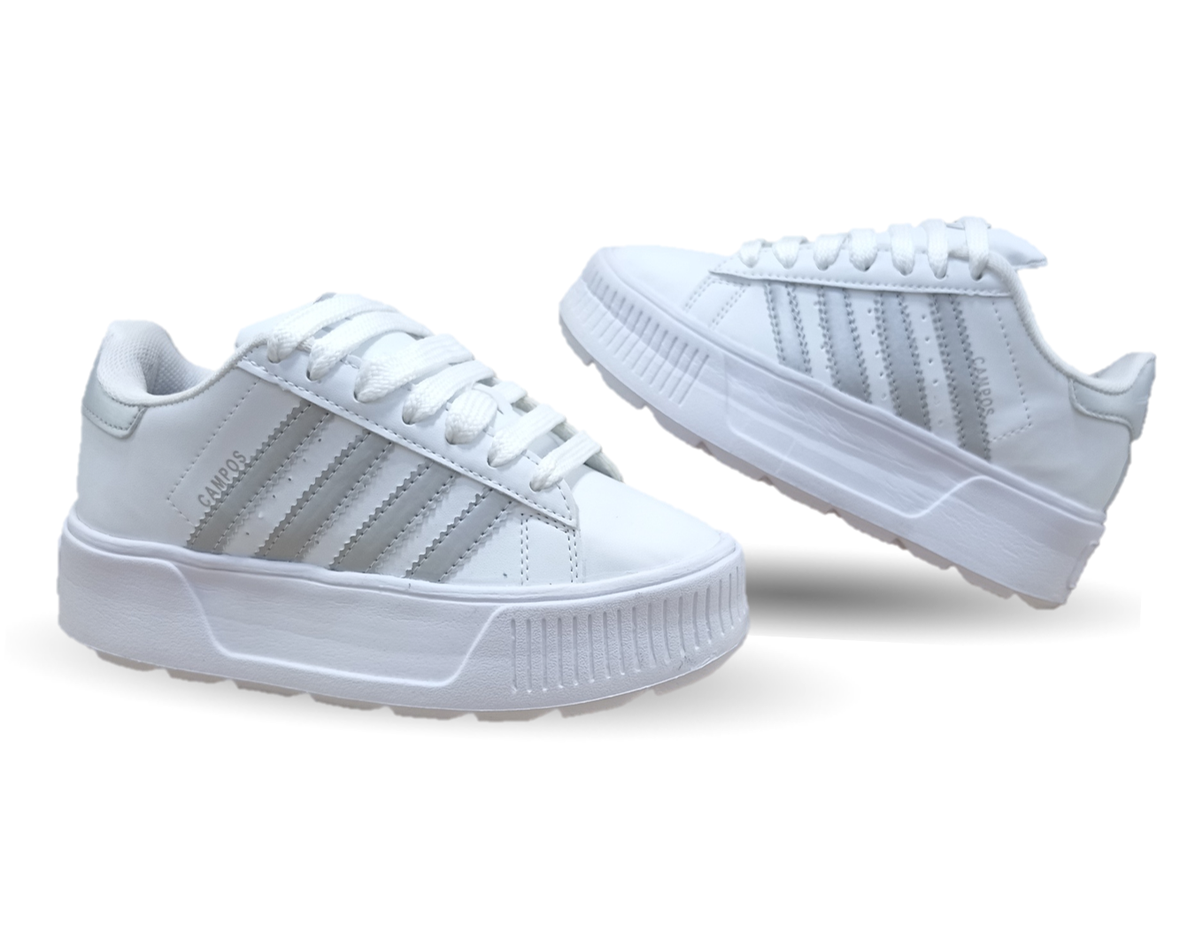 Tenis Urbano con plataforma Gattuso 300 Blanco/Plata para mujer