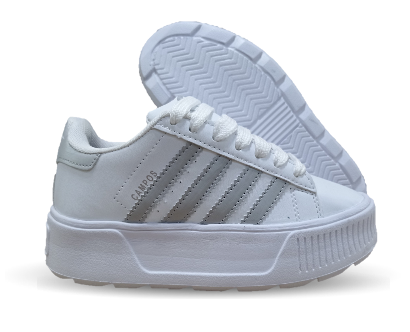 Tenis Urbano con plataforma Gattuso 300 Blanco/Plata para mujer