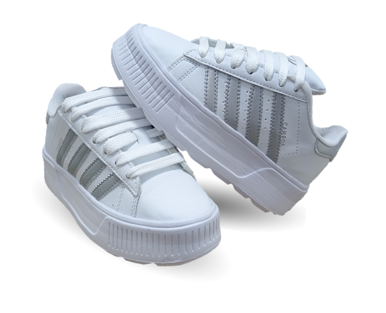 Tenis Urbano con plataforma Gattuso 300 Blanco/Plata para mujer