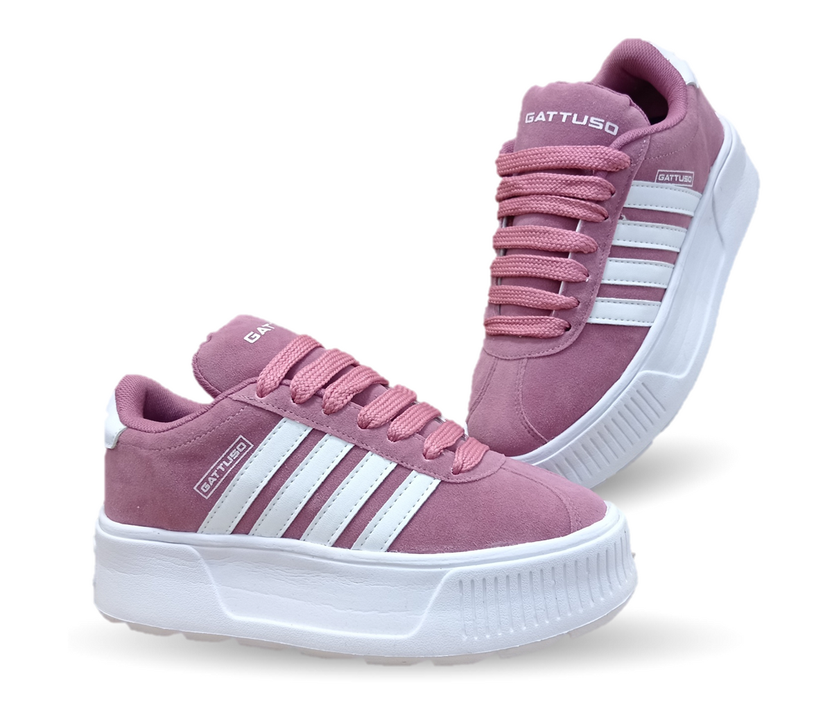Tenis Urbano con plataforma Gattuso 303 Color Rosa/Blanco para mujer