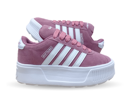 Tenis Urbano con plataforma Gattuso 303 Color Rosa/Blanco para mujer