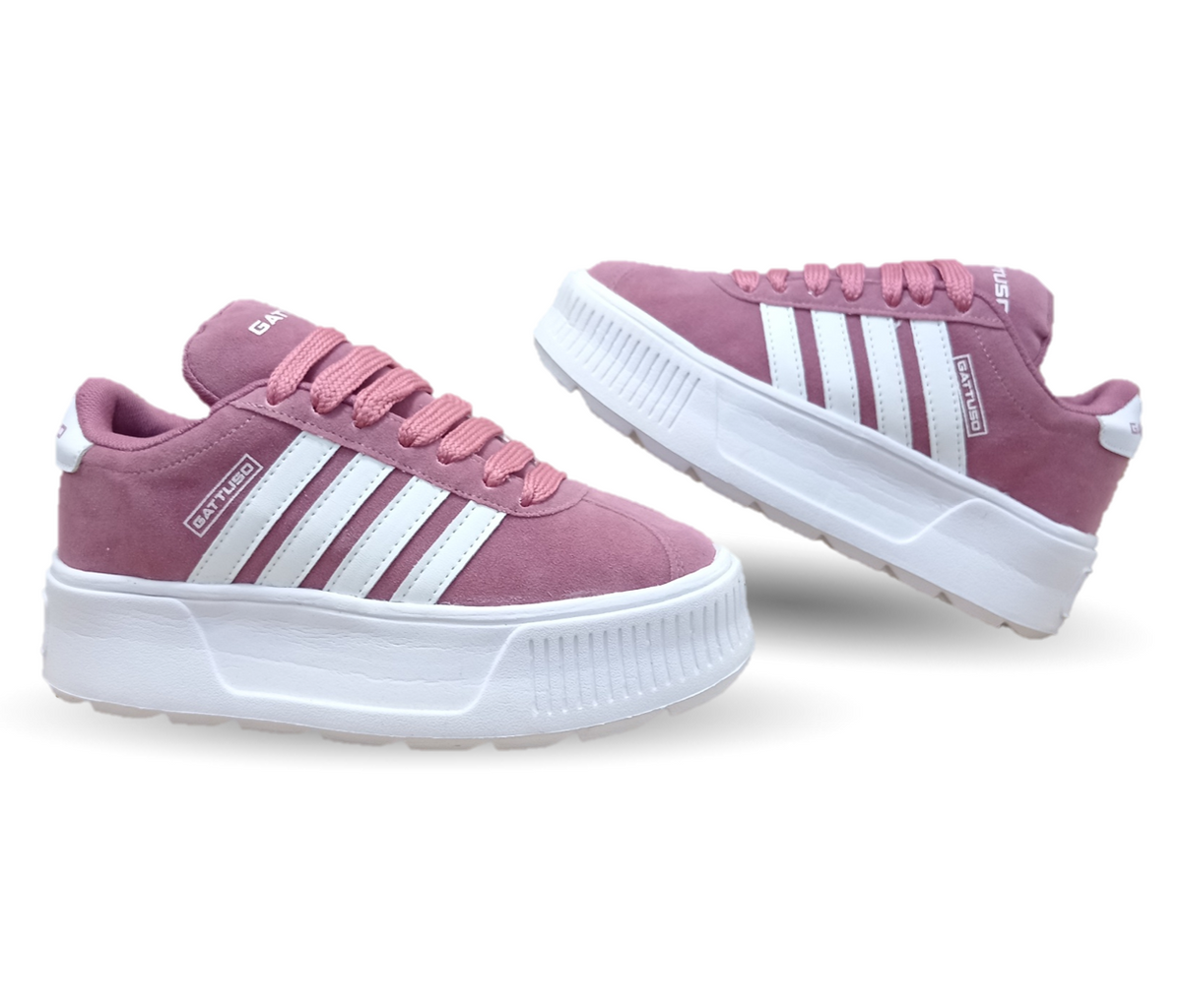 Tenis Urbano con plataforma Gattuso 303 Color Rosa/Blanco para mujer
