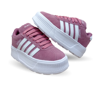 Tenis Urbano con plataforma Gattuso 303 Color Rosa/Blanco para mujer