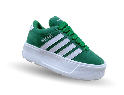 Tenis Urbano con plataforma Gattuso 303 Verde/Blanco para mujer
