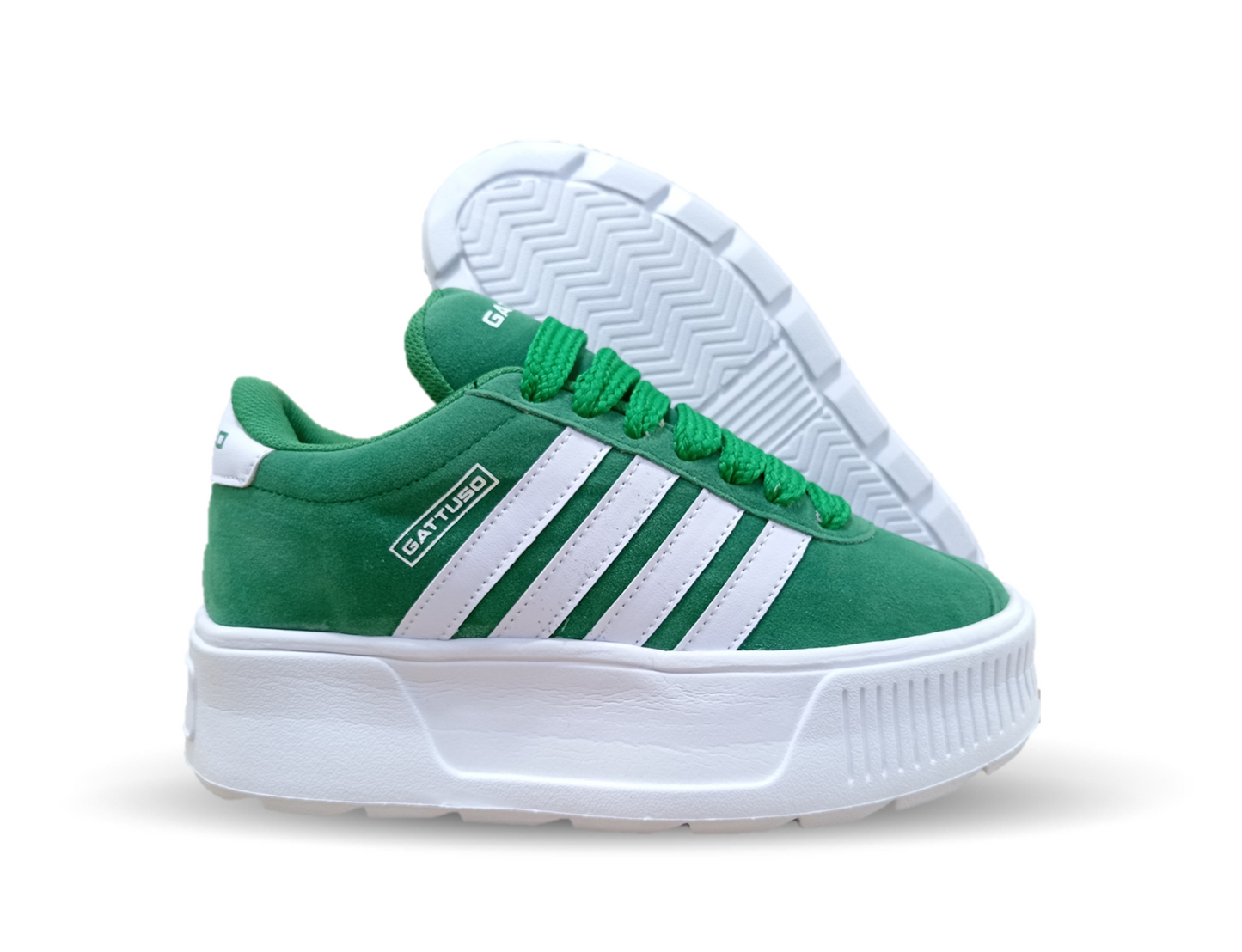 Tenis Urbano con plataforma Gattuso 303 Verde/Blanco para mujer