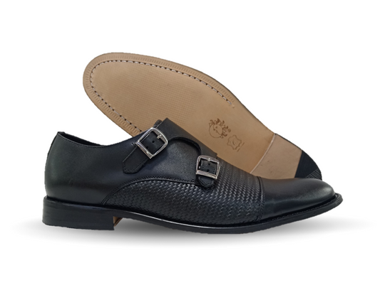 Zapatos de Vestir de piel con suela de cuero Giovani 930 Negro para hombre