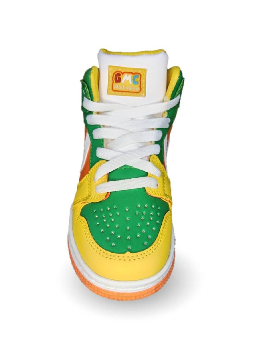 Tenis Urbano tipo Bota con agujetas Gmc 811 Amarillo/Verde para niño