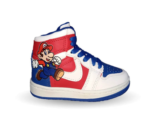 Tenis Urbano tipo Bota con agujetas Gmc 813 Blanco/Rey para niño