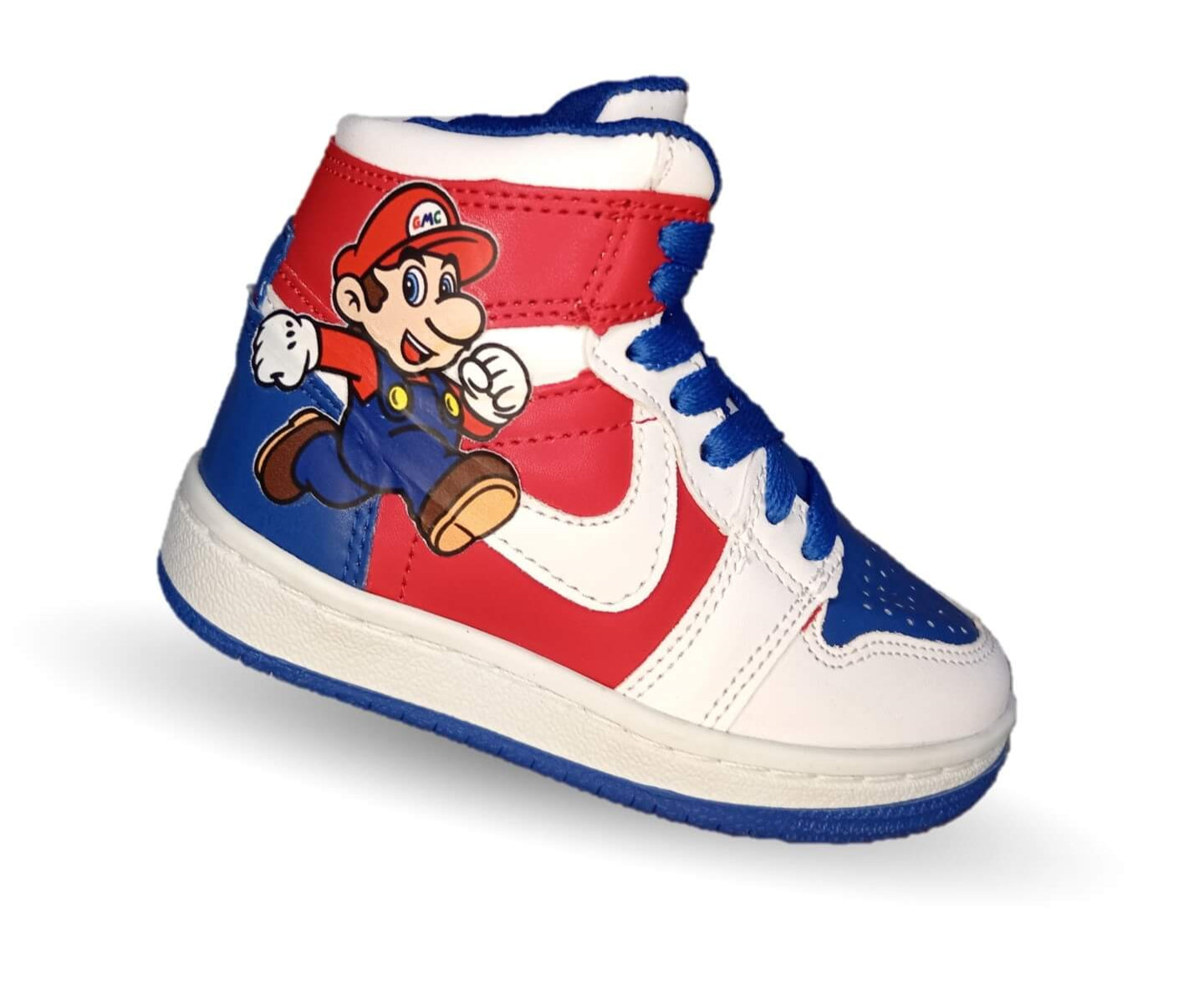Tenis Urbano tipo Bota con agujetas Gmc 813 Blanco/Rey para niño