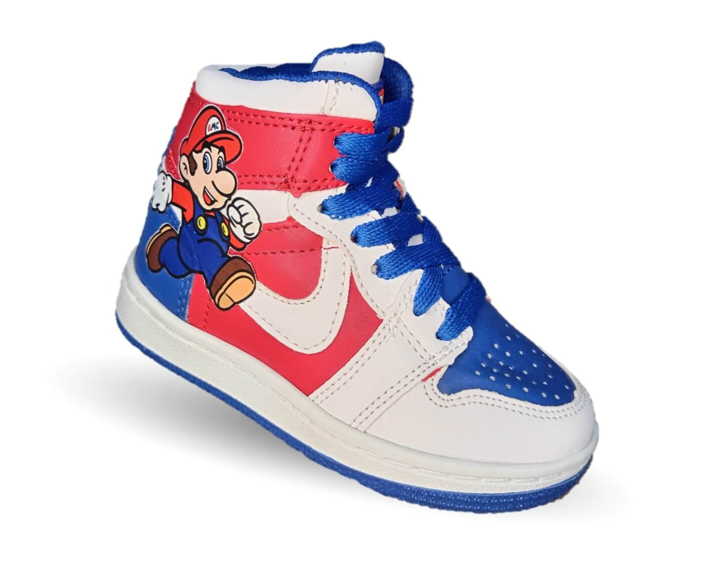 Tenis Urbano tipo Bota con agujetas Gmc 813 Blanco/Rey para niño