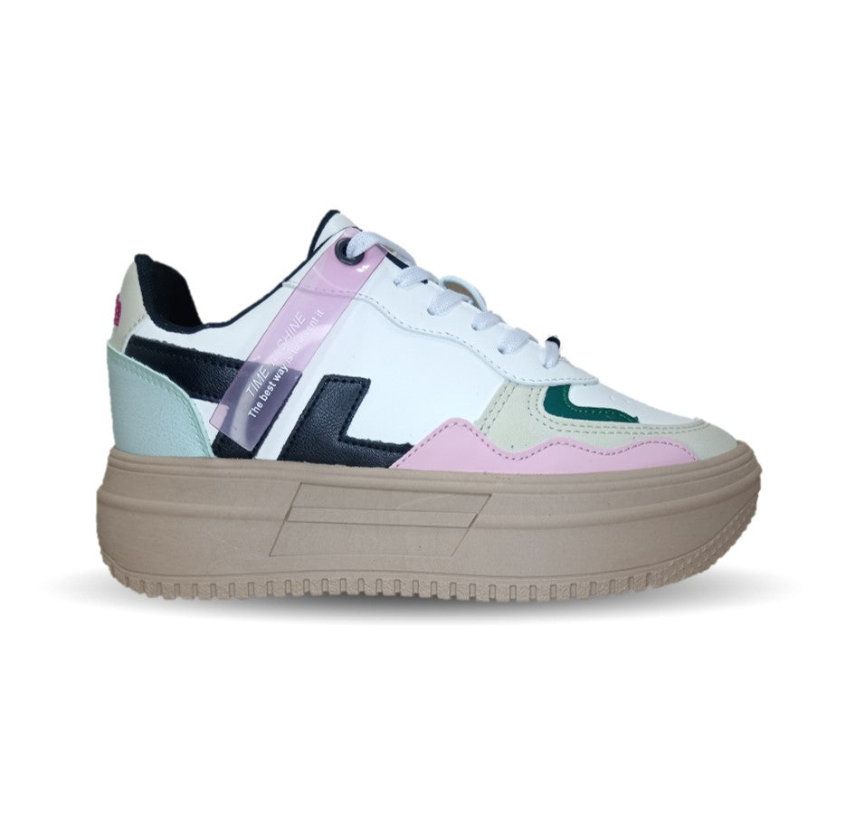 Tenis Urbano de moda Gosh 2791 Blanco/Arena para mujer
