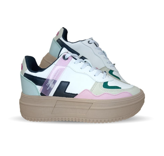 Tenis Urbano de moda Gosh 2791 Blanco/Arena para mujer