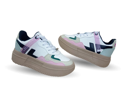 Tenis Urbano de moda Gosh 2791 Blanco/Arena para mujer