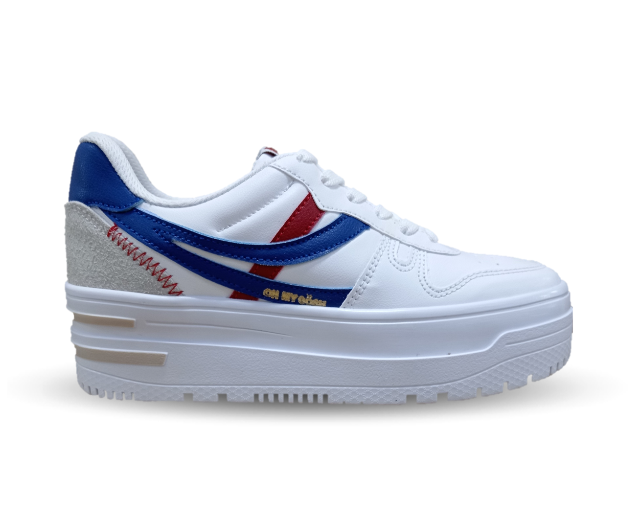 Tenis Urbano Gosh 3200 Blanco/Azul/Oro para mujer