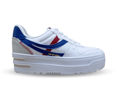 Tenis Urbano Gosh 3200 Blanco/Azul/Oro para mujer