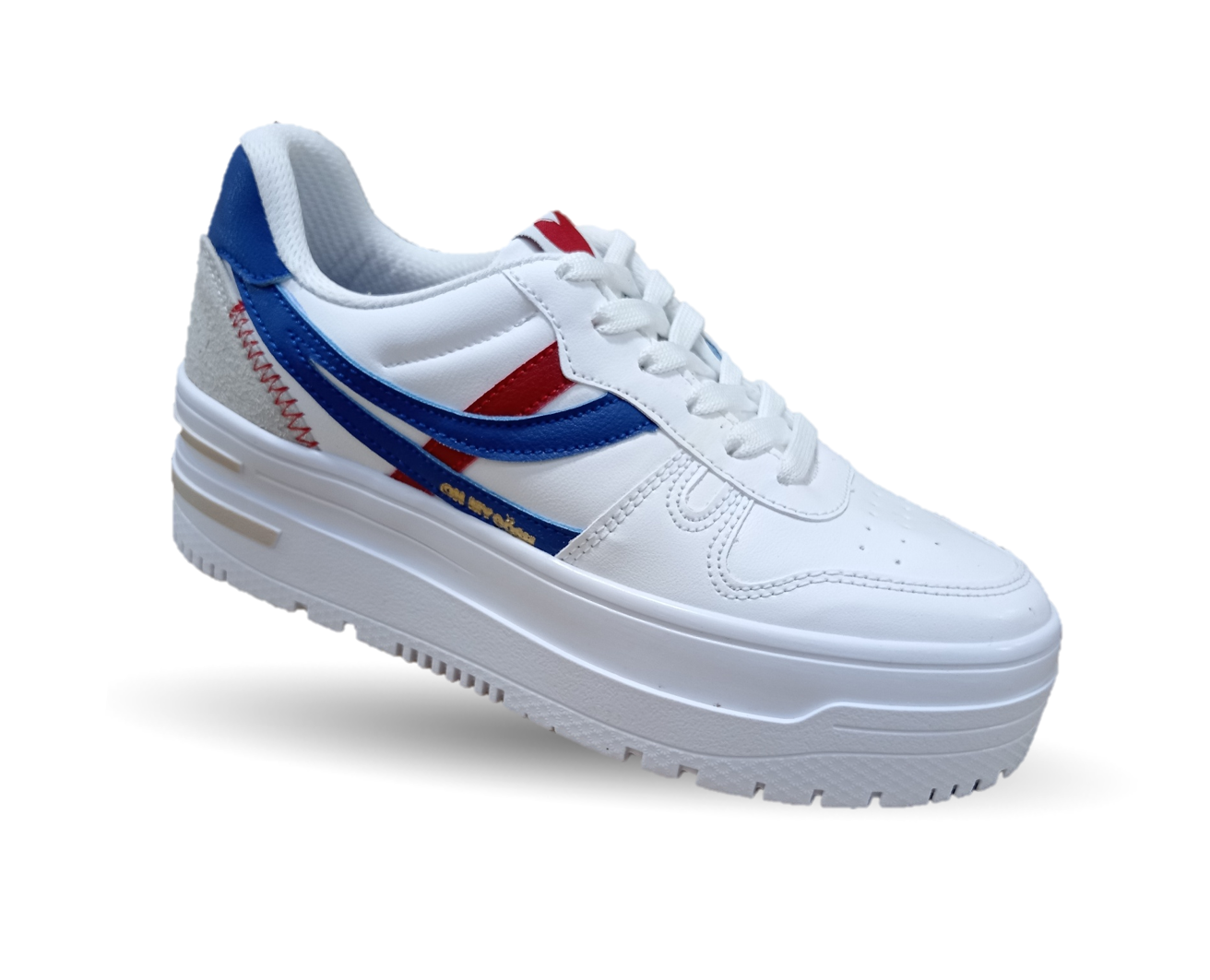 Tenis Urbano Gosh 3200 Blanco/Azul/Oro para mujer