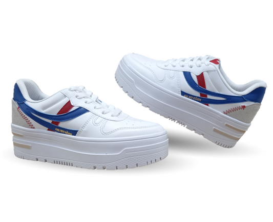 Tenis Urbano Gosh 3200 Blanco/Azul/Oro para mujer
