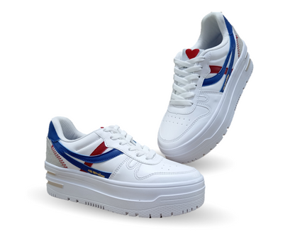 Tenis Urbano Gosh 3200 Blanco/Azul/Oro para mujer