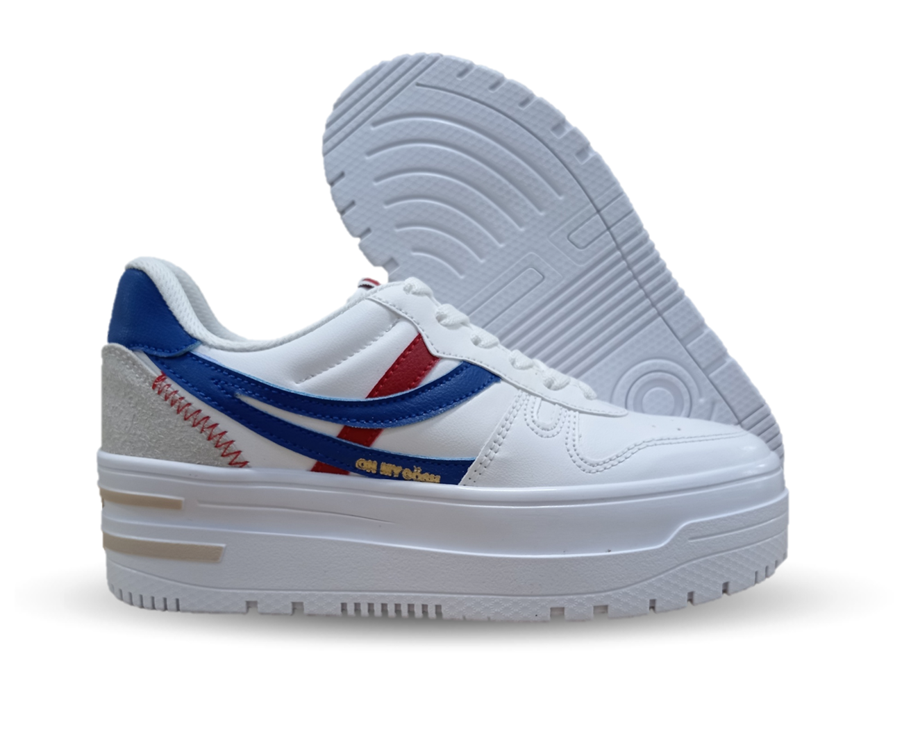 Tenis Urbano Gosh 3200 Blanco/Azul/Oro para mujer