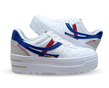 Tenis Urbano Gosh 3200 Blanco/Azul/Oro para mujer
