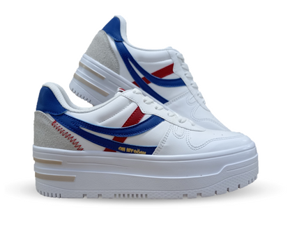 Tenis Urbano Gosh 3200 Blanco/Azul/Oro para mujer