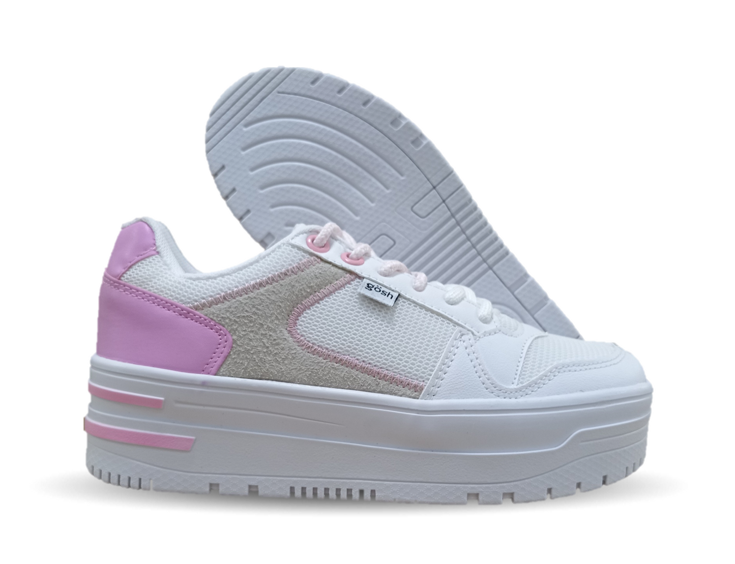 Tenis Urbano de moda Gosh 3403 Blanco/Rosa para mujer