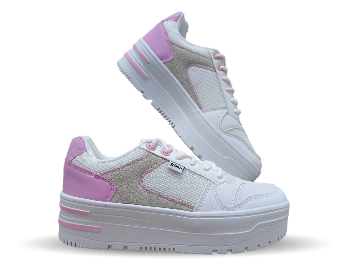 Tenis Urbano de moda Gosh 3403 Blanco/Rosa para mujer