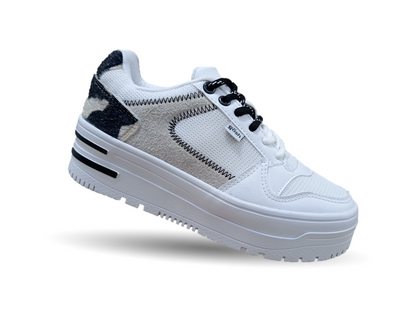 Tenis Urbano de moda Gosh 3404 Blanco/Manta para mujer