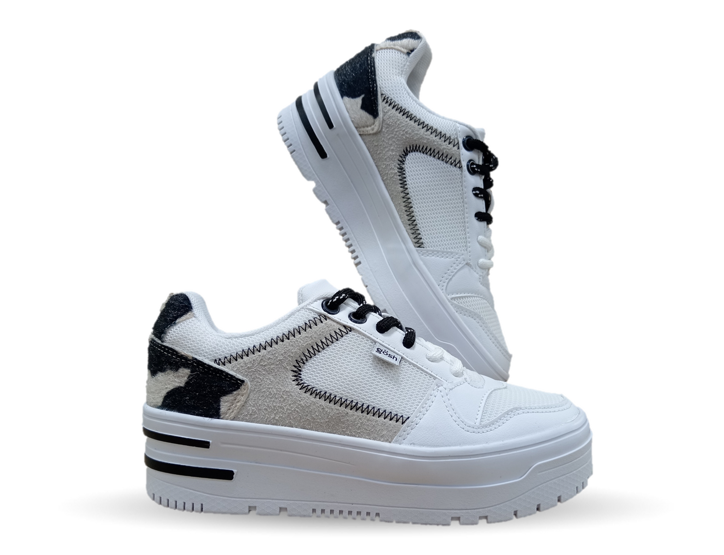 Tenis Urbano de moda Gosh 3404 Blanco/Manta para mujer