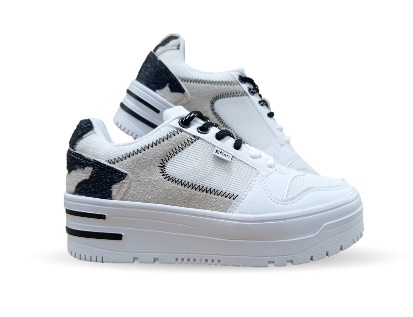 Tenis Urbano de moda Gosh 3404 Blanco/Manta para mujer