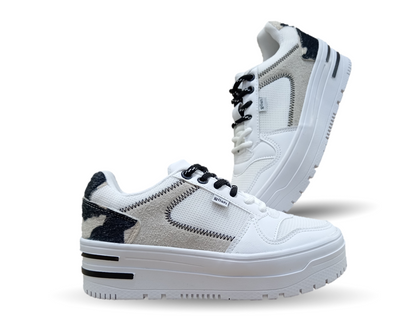 Tenis Urbano de moda Gosh 3404 Blanco/Manta para mujer