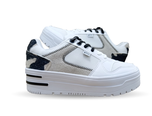 Tenis Urbano de moda Gosh 3404 Blanco/Manta para mujer